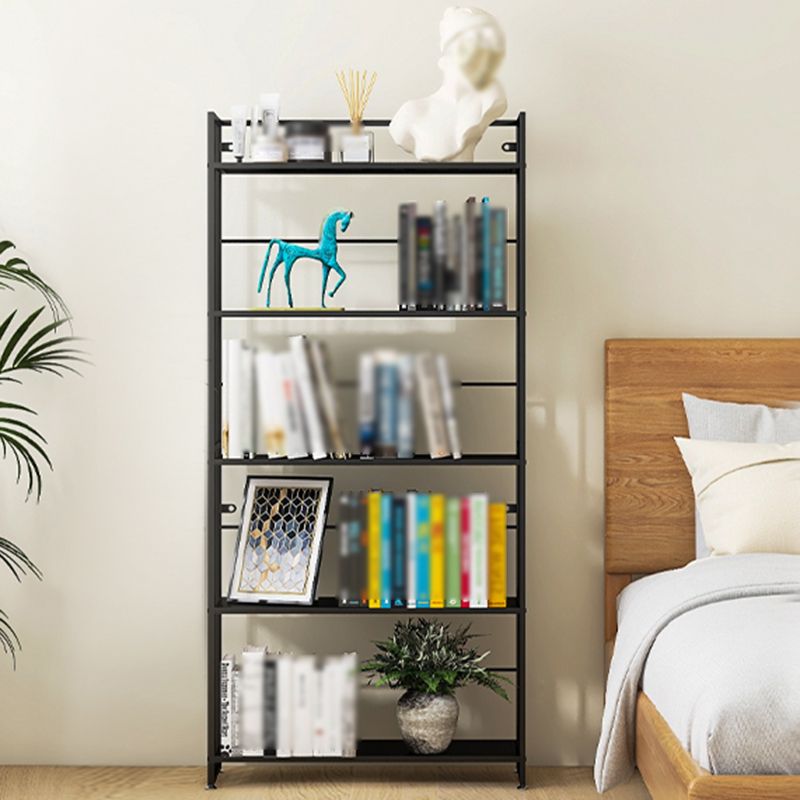 Modern Style Metal Bookshelf Vertical Open Shelf Bookcase for Study Room