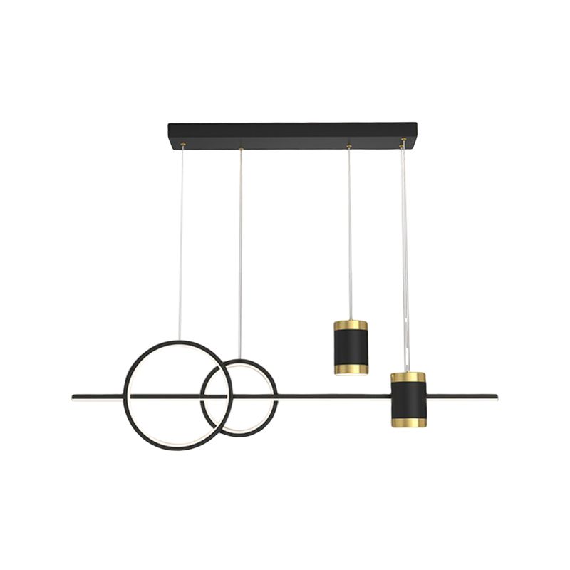 5-Light Contemporary Hanging Light Metal Adjustable Length Island Light Fixture
