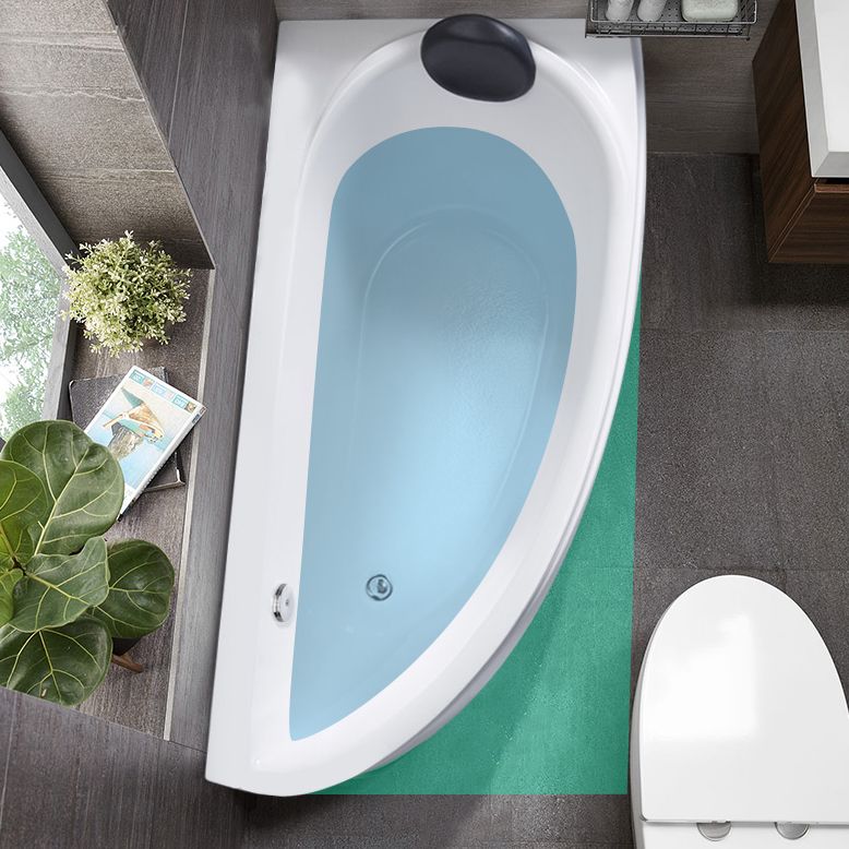Corner Acrylic Bath Modern Soaking White Back to Wall Bathtub