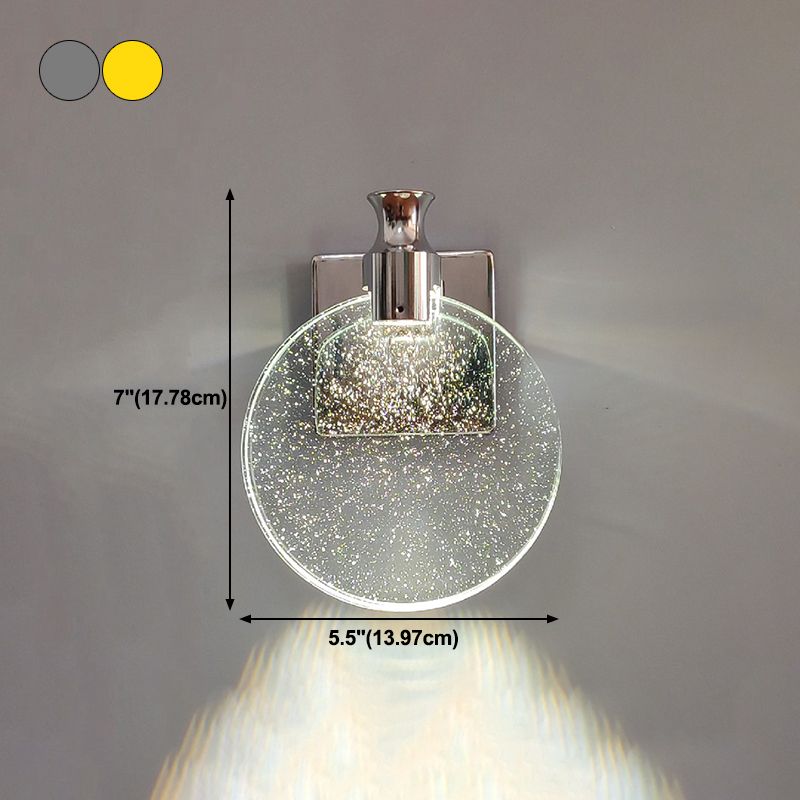 Round Vanity Lighting Modern Style Crystal 1 Light Vanity Wall Sconce