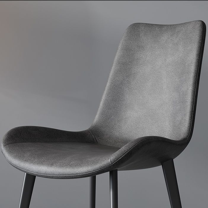Silla de comedor estilo moderno, sillas sin brazos con patas de metal para cocina