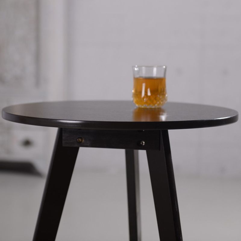 27.56" Tall Round Wood Side Table Contemporary Tri Pin End Table
