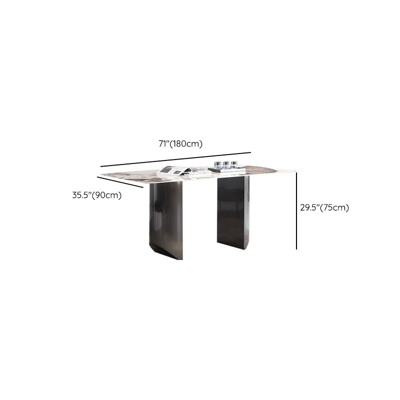 Stone Dining Table Contemporary Double Pedestal Dining Table