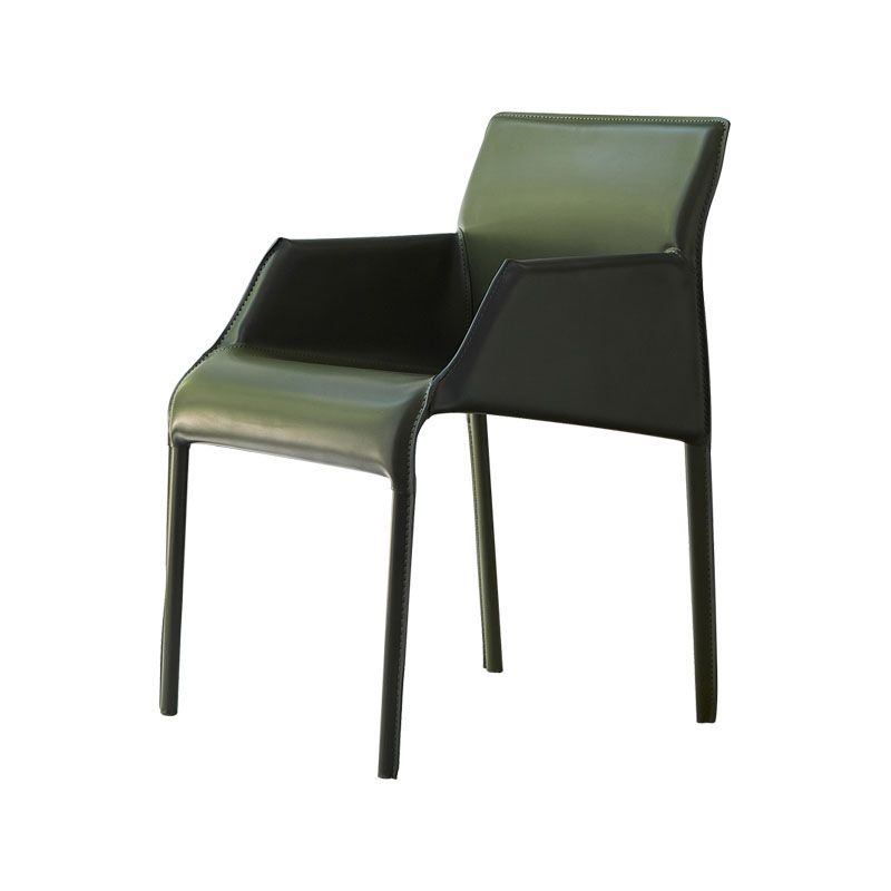 Leather Modern Indoor-Outdoor Chair Restaurant Solid Back Arm Chair