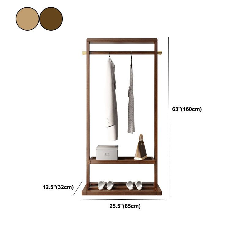 Traditional Coat Rack Free Standing Solid Wood Hooks Design Coat Rack With Shelves