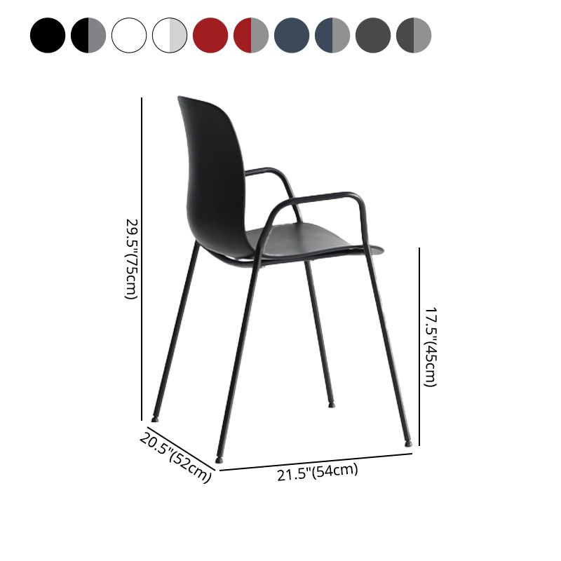 Sillas de comedor apilables Sillones de interior con patas de metal (juego de 4)
