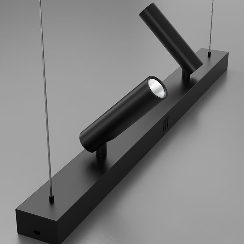 Modern Aluminum Chandelier Lamp Linear LED Island Pendant for Dining Room