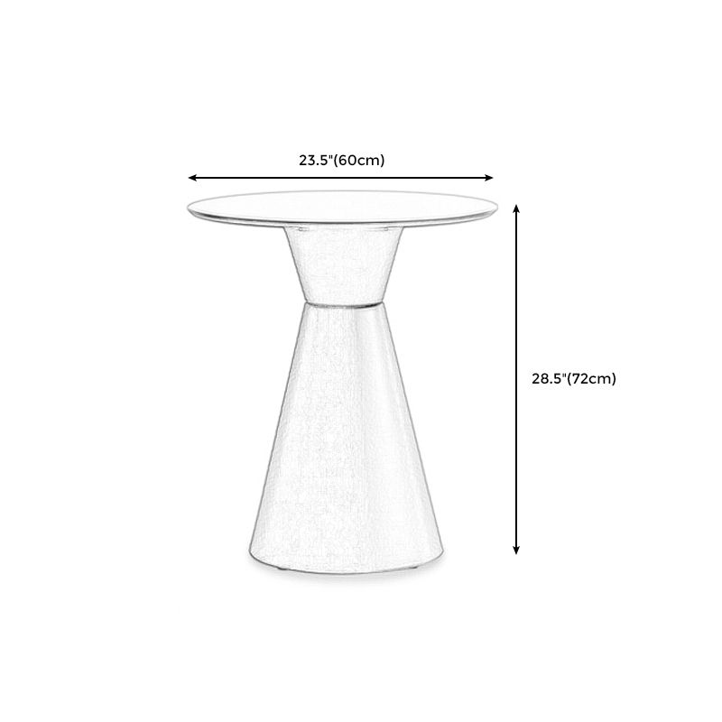 28.3 " H Single Leg Metal Base Solid Color Round Slate Coffee Table For Apartment