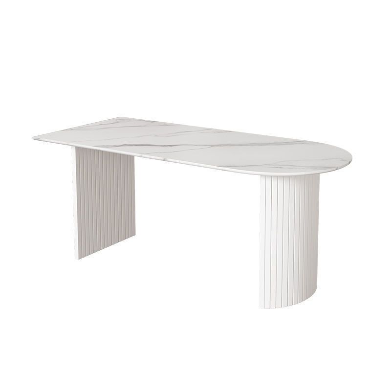 Contemporary Style Dining Table  Dinner Double Pedestal Table for Home Kitchen Dinner