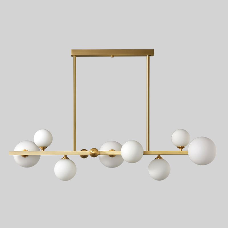 Moderne Stil Kugeldecke Anhänger Lichter weißes Glas 8 hängende Anhängerleuchten