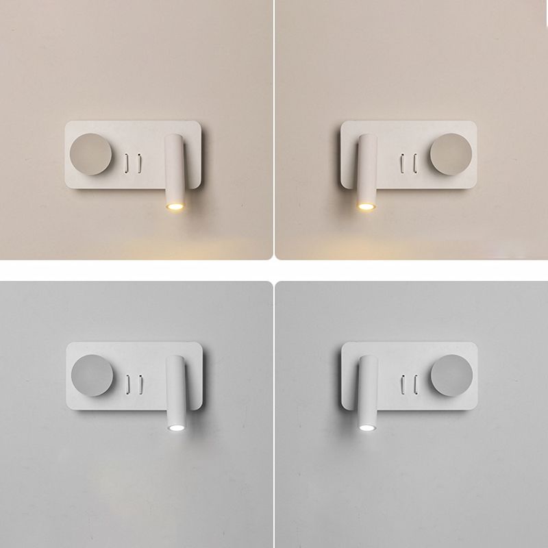 Lampada a parete in metallo moderno a parete in metallo bianco a 2 luci luci rettangolari di scarico rettangolare