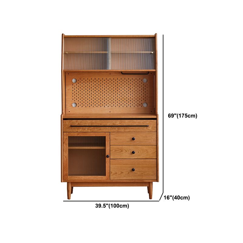 69"H Hutch Cabinet Modern Glass Door Dining Hutch for Kitchen