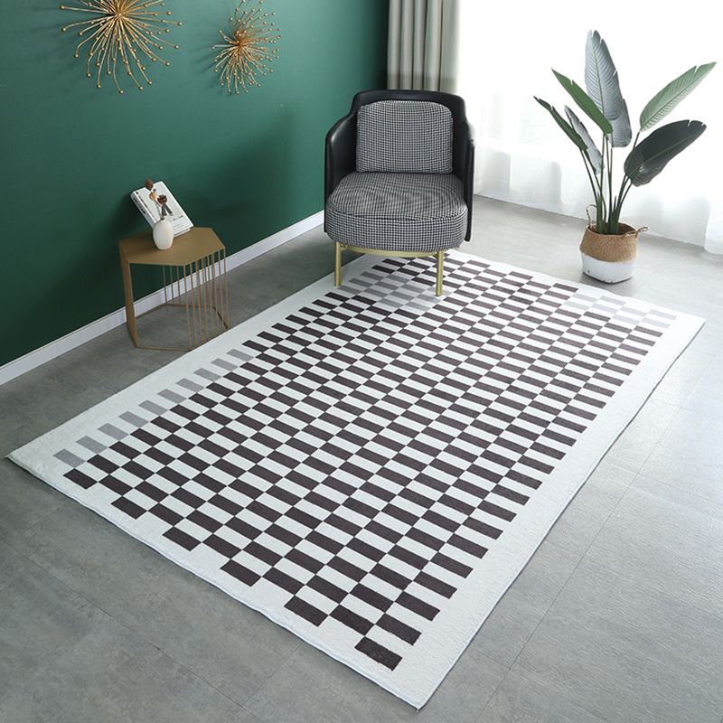 Mehrfarbiger Teppich mit Schottenmuster, minimalistischer Polyester-Teppich, rutschfeste Rückseite, Innenteppich für Wohnzimmer