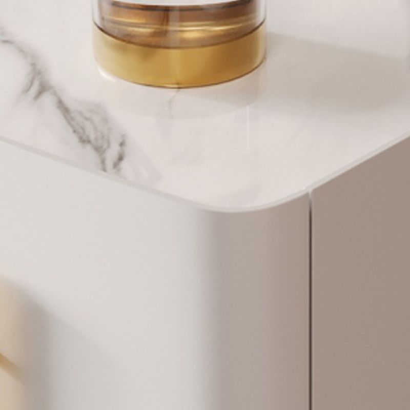 Mid-Century Marble Top Side Accent Table Metal Frame End Table