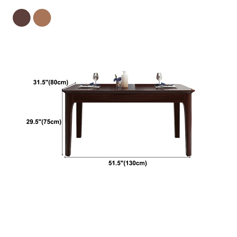 Mesa de comedor de madera maciza estándar industrial, mesa de comedor rectangular para cocina con base de 4 patas