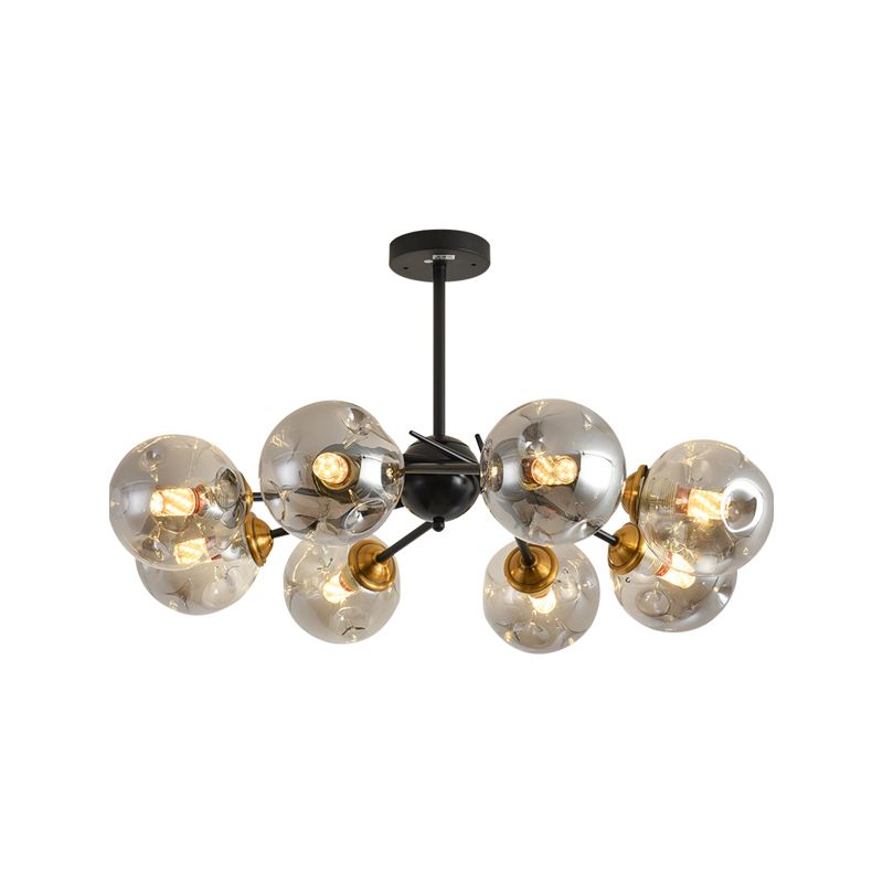 Modern Style Chandelier Light Fixture Globe Shape Glass Hanging Light for Living Room