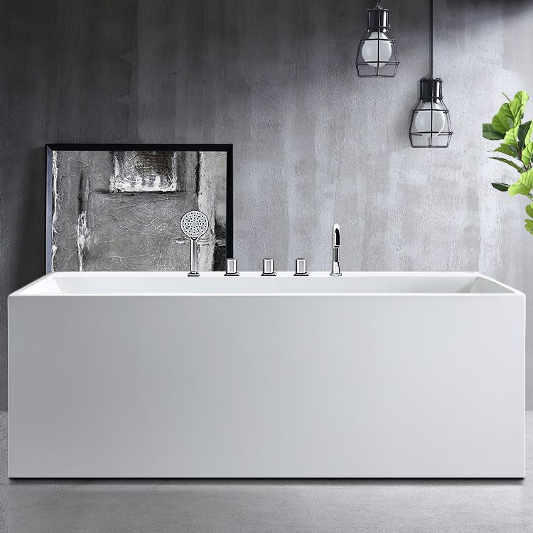 Freestanding Antique Finish Soaking Bathtub Rectangular Modern Bath Tub