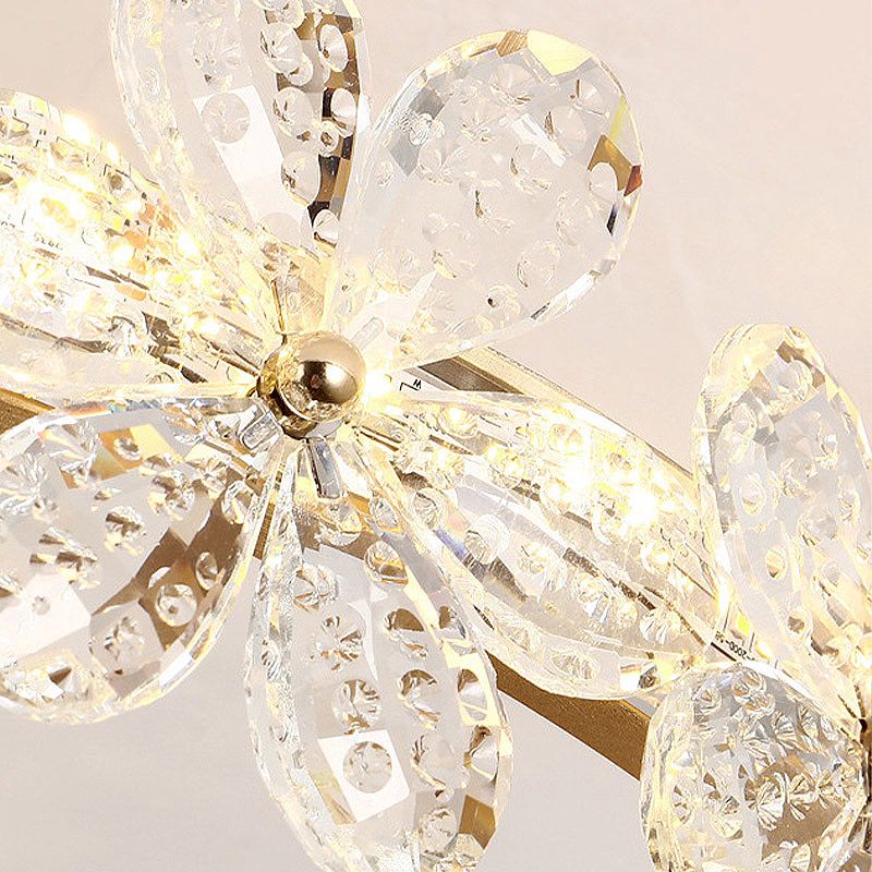 Lámpara de lámpara de araña redonda Cristal moderno de 19.5 "/27.5" Aparte de oro LED/Coffee Cofffeing con luz cálida/blanca