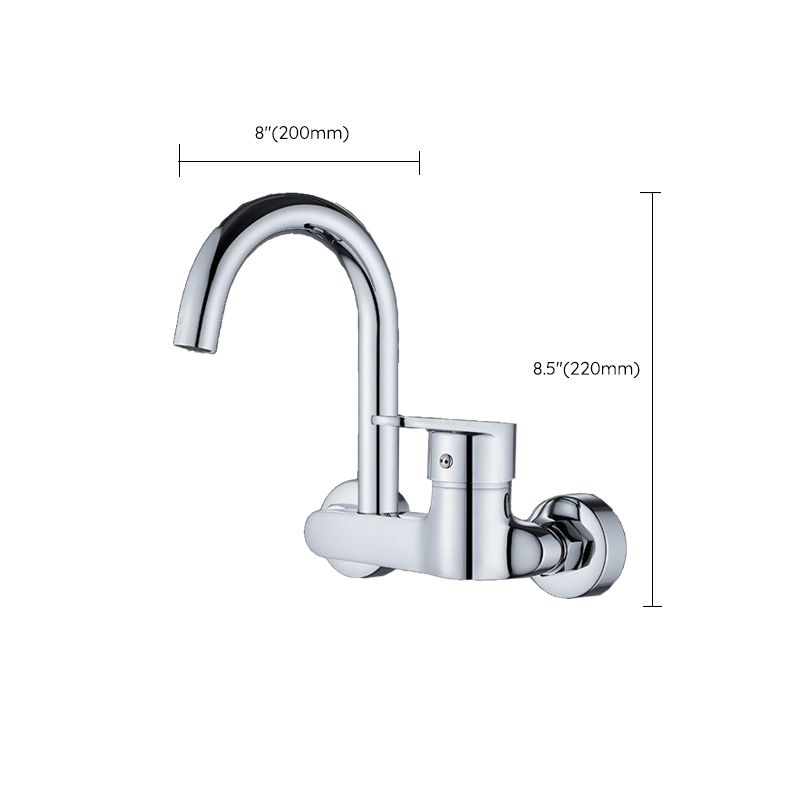 Kitchen Faucet Wall-mounted Brass Single Rod Handle Kitchen Faucet