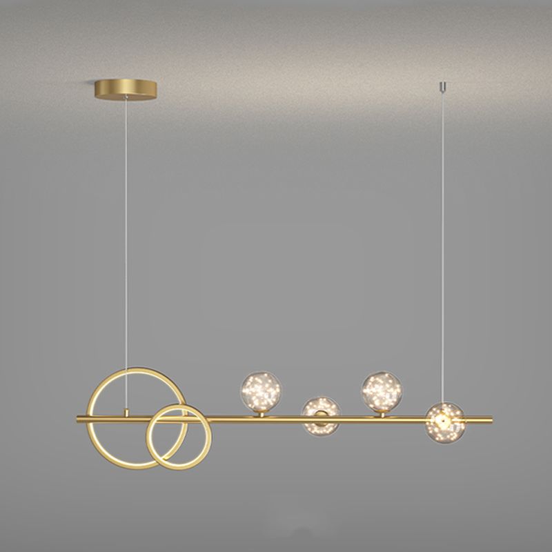Modern 6/7-Light Golden Kitchen Island Lighting LED Unique Island Pendant Lighting