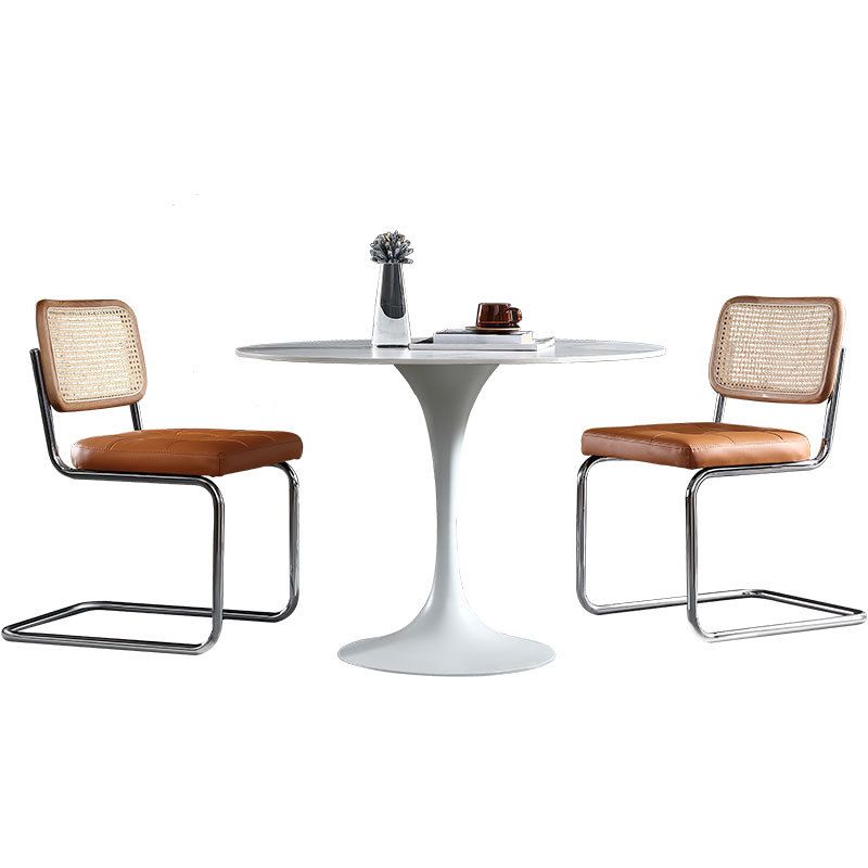 Stone Top Dining Table Modern Round Dining Table with Pedestal Base