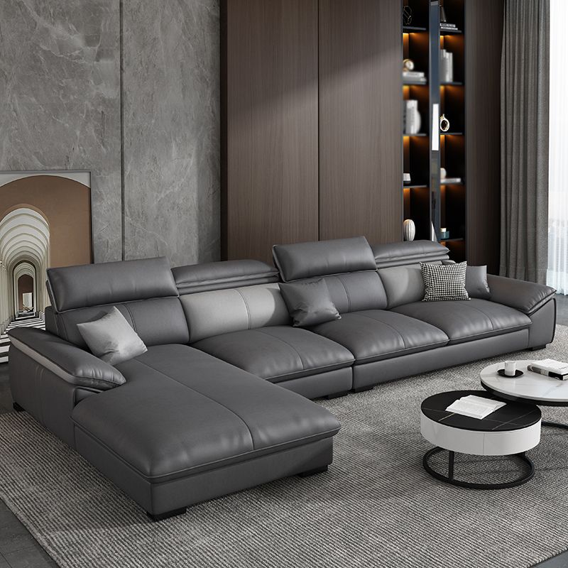 Pillow Top Arm Pillowed Back Cushions Sofa 4-Seater Sectional Sofa with Chaise