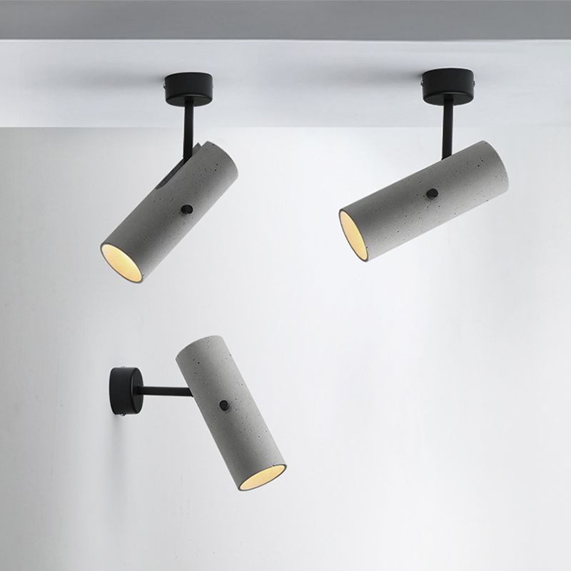 Lampada a parete cilindro lampada moderna a parete grigia a 1 luce con tonalità di cemento