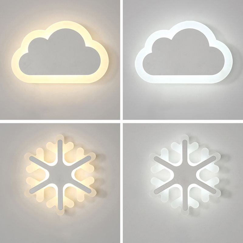 White Shaded Wall Mounted Light Minimalist-Style LED Metal Wall Mounted Lighting