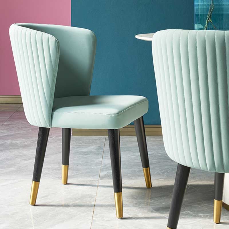 Contemporary Kitchen Fabric Dining Chair Wingback Side Chair for Home Use