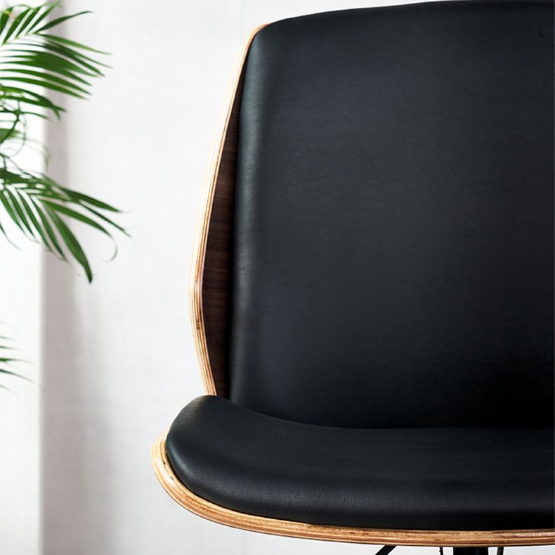 Modern Desk Chair Leather Conference Chair Mid Back Chair with Wheels