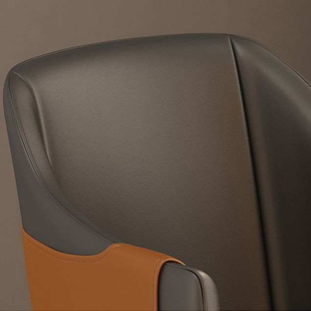 Glam Style Dining Chair Upholstered Faux Leather Dining Arm Chair