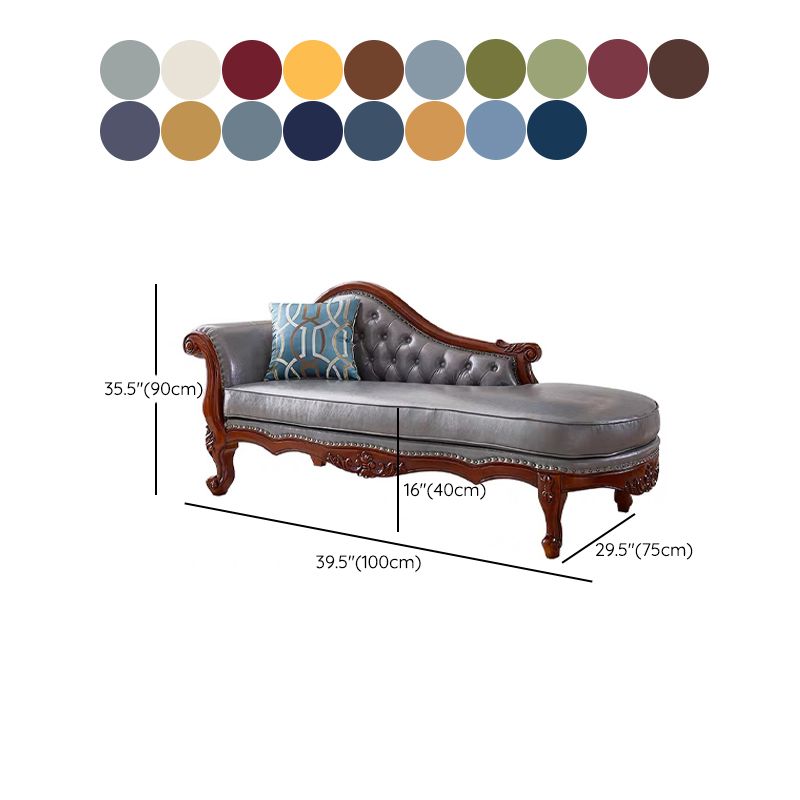 Traditional Upholstered Chaise Lounge Couch Leather Chaise Lounge Chair