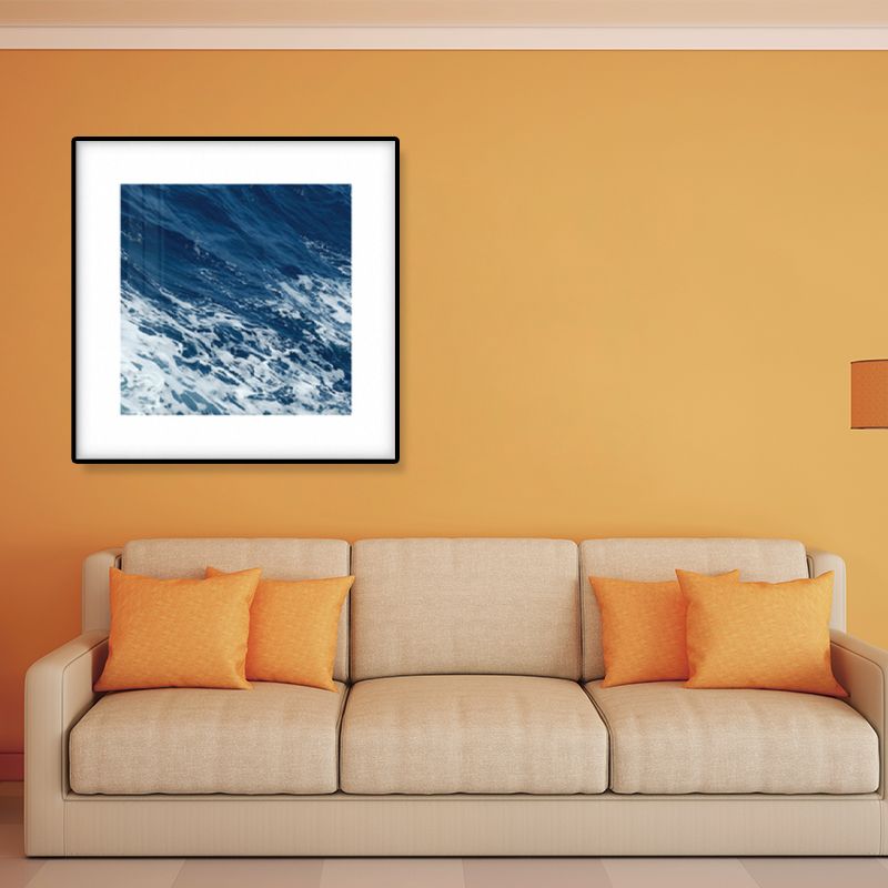 Seascape Ocean Water Wall Art Tropics Textured Canvas in Blue for House Interior