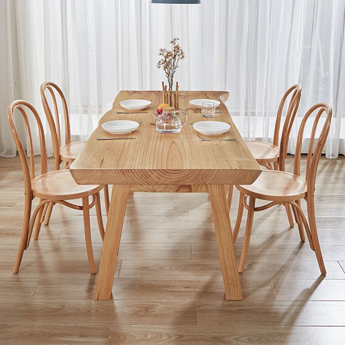Solid Wood Rectangle Dining Table Modern Contemporary Pine Wood Table with 4 Legs