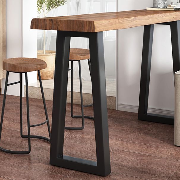 Modern Rectangle Counter Set 1/3 Pieces Solid Wood Counter Table with Backless Stools