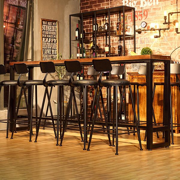 Industrial Solid Wood Bistro Accent Dining Table Trestle Indoor Patio Bar Table