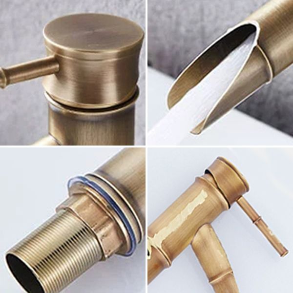 Lever Handle Farmhouse Faucet Circular Low-arc Sink Faucet for Bathroom