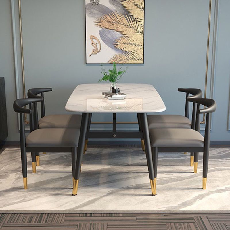 Minimalist Style MDF Top Dining Table Set of Rectangle Shape for Formal Dinette Set