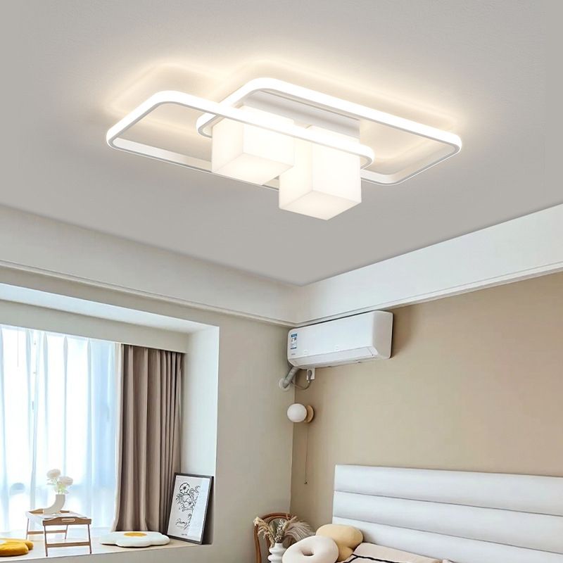 Modern Ceiling Lighting Metal and Acrylic Flush Mount Fixture for Bedroom