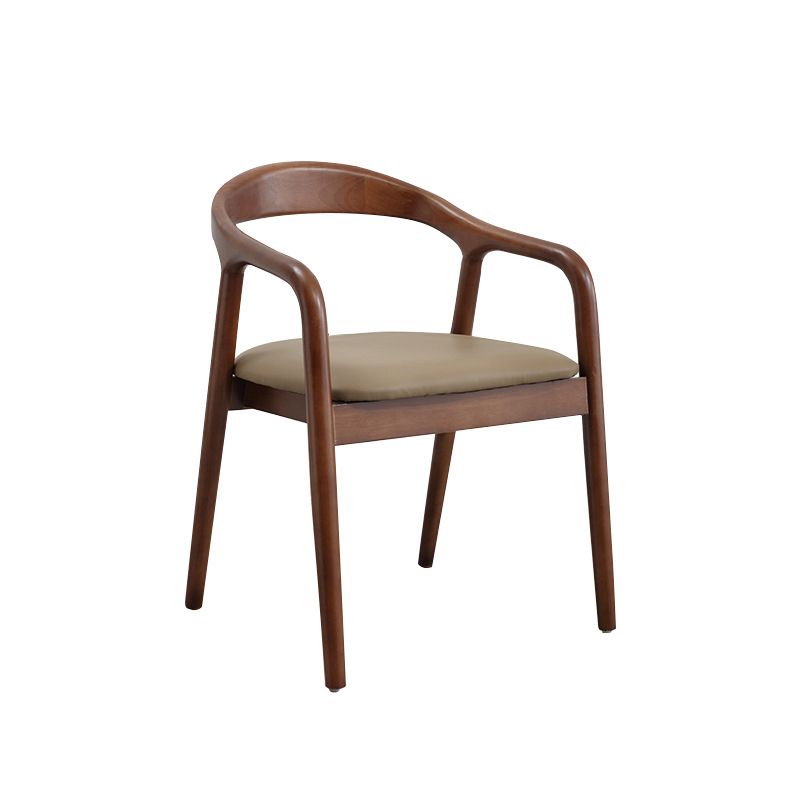 Modern Wood Base Indoor Chair 23''Wide Open Back Dining Side Chair with 4 Legs for Restaurant