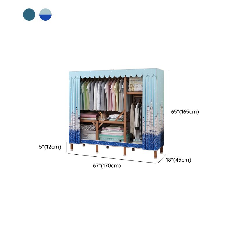 Metal Wardrobe Armoire with Legs Modern Wardrobe Closet with Shelves