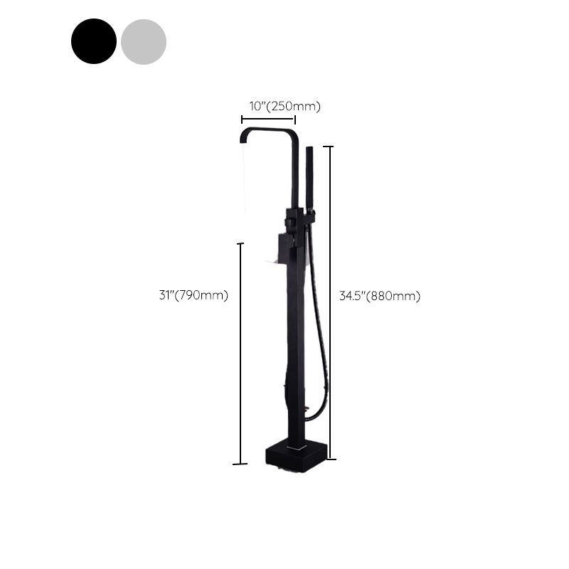 Modern Freestanding Tub Filler Trim Brass Floor Mounted with Risers Freestanding Faucet