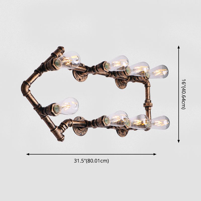 Industrial Loft Vintage Conduit Wall Light Sconces Wrought Iron Wall Mounted Light for Bar