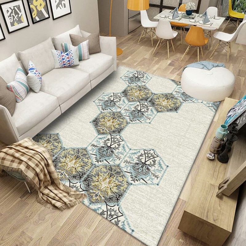 Goud modern tapijten polyester grafisch vloerkleed niet-slip achterste tapijt voor woningdecoratie