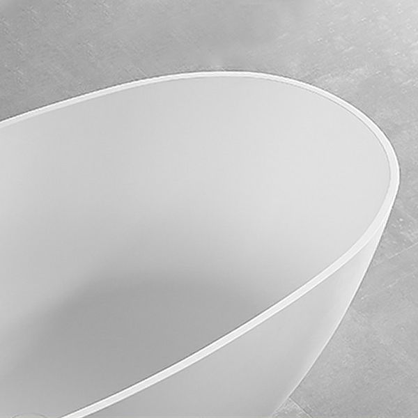 Modern Stone Oval White Bathtub Freestanding Soaking Bath for Bathroom