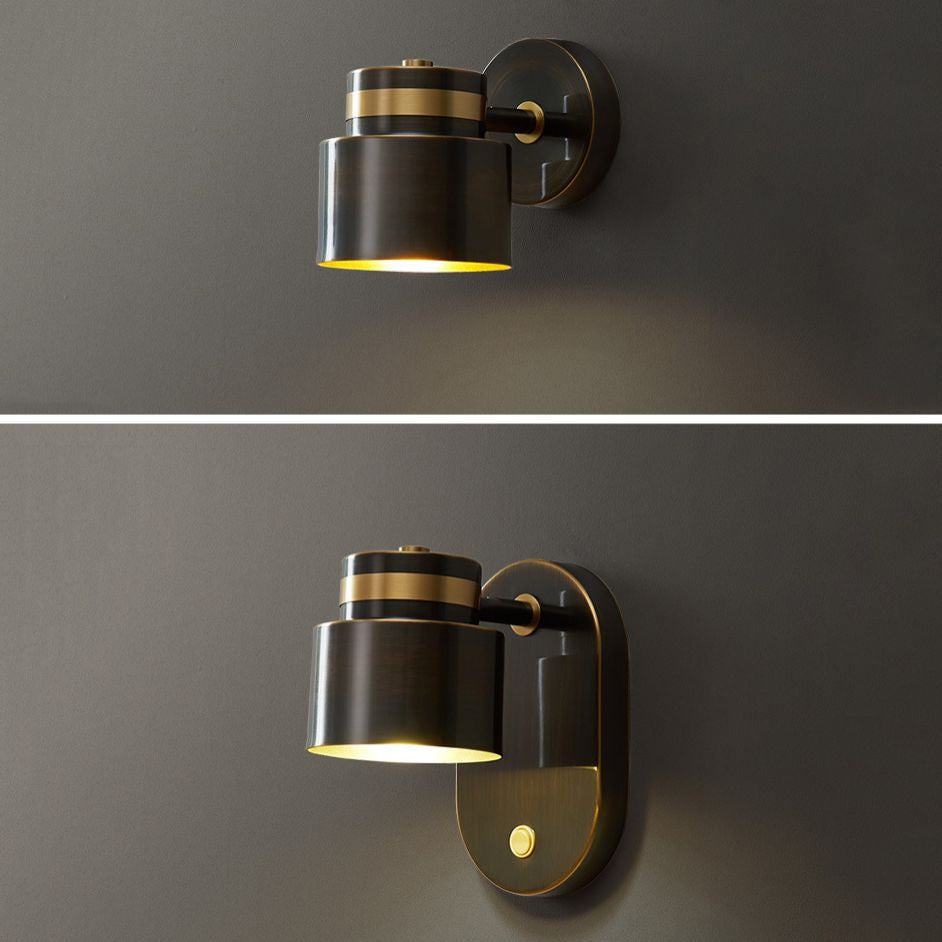 Brass Geometric Wall Lamp Postmodern Metal Sconce Light for Bedroom