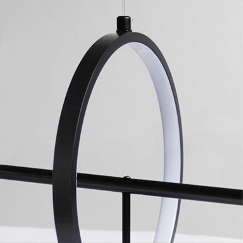 Black & Clear Multi - Head Pendant Ceiling Modern Metal and Glass Kitchen Island Fixture