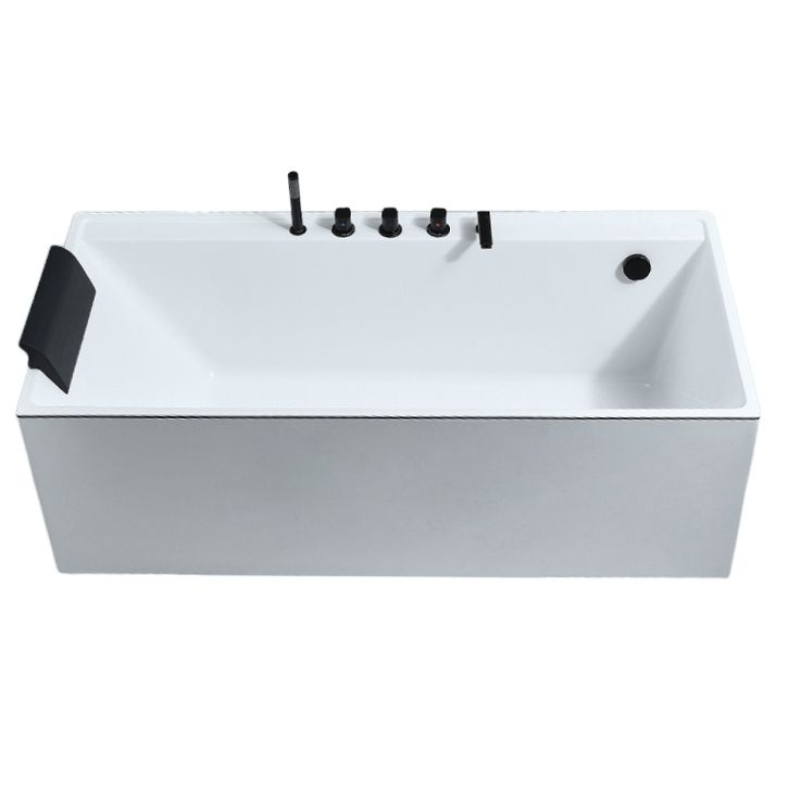 Modern Rectangular Bathtub White Soaking Acrylic Freestanding Bath