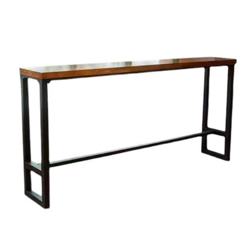Rectangle Counter Wine Table Footrest Wood Industrial Cocktail Bar Table for Coffee Shop