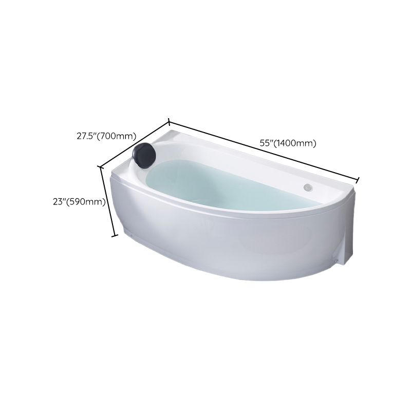 Corner Acrylic Bath Modern Soaking White Back to Wall Bathtub
